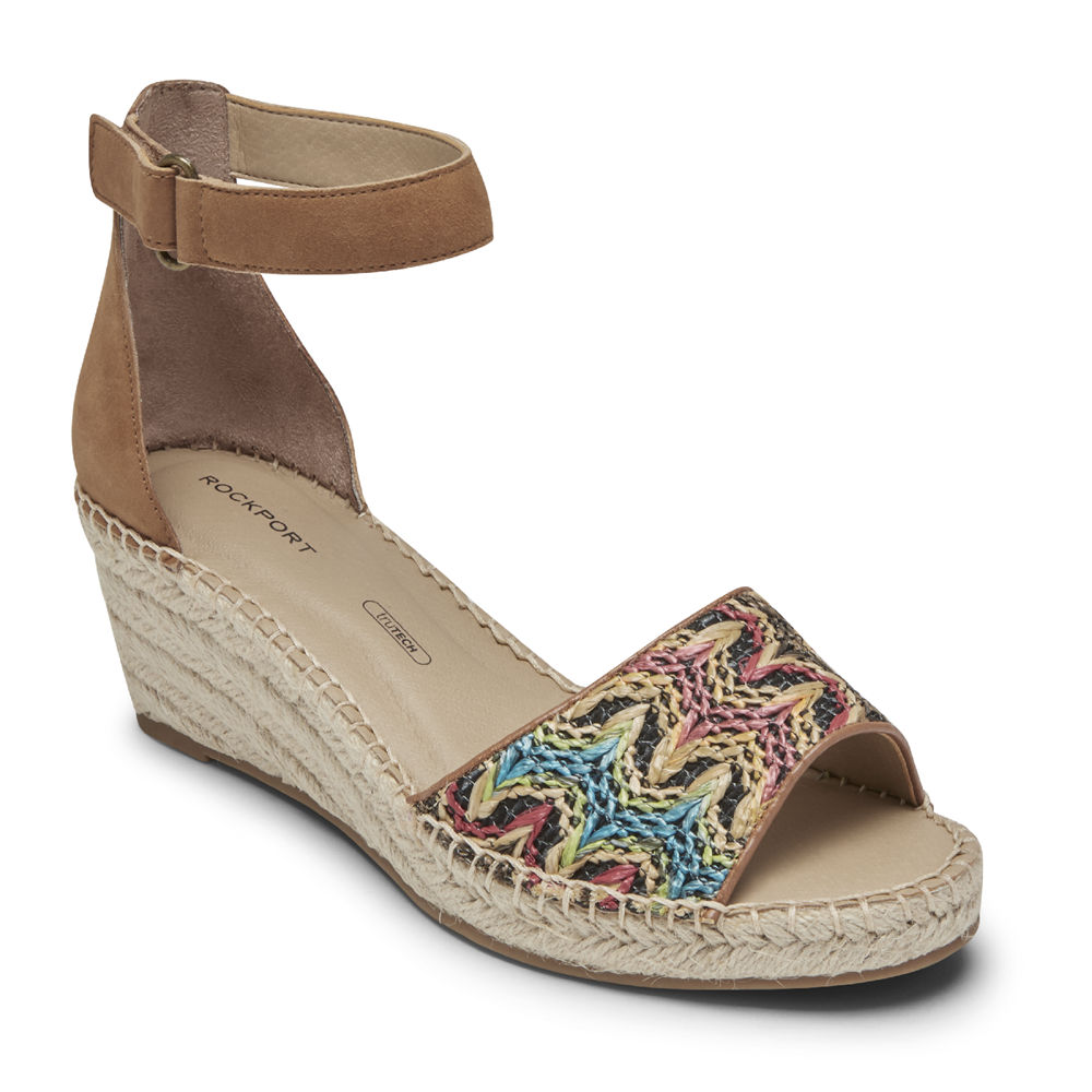 Rockport Sandals For Womens Multicolor - Marah Woven Ankle Strap - RJ0968415